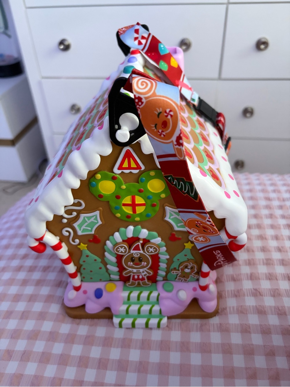 Disney Gingerbread House Shoulder Bag - Brown, White, Red, Green, Pink